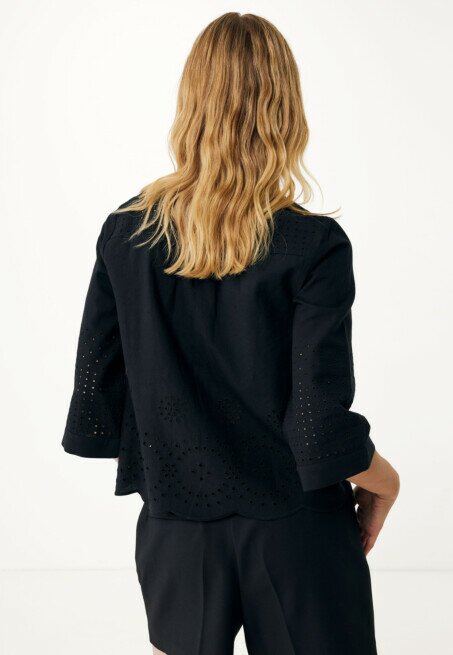Mexx Blouse Broderie Anglaise Zwart