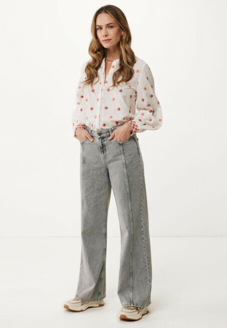 Mexx Blouse Geborduurd Offwhite