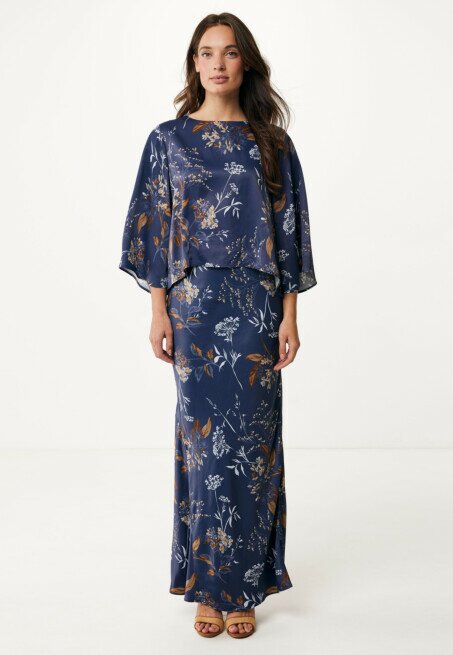 Mexx Blouse Met Bloemenprint Donkerblauw