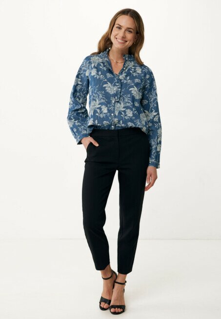 Mexx Blouse Met Ruffels En Bloemenprint Blauw
