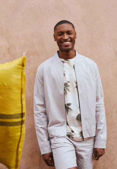 Mexx Bomber Full Zip Structured Knit Off White