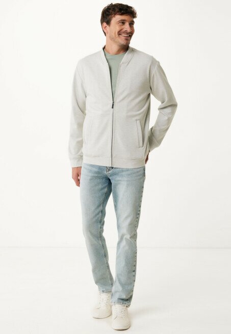 Mexx Bomber Full Zip Structured Knit Off White