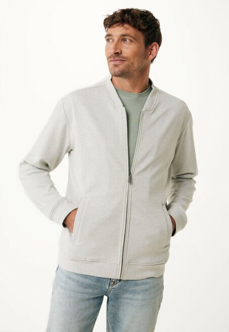 mexx Bomber Full Zip Structured Knit Off White
