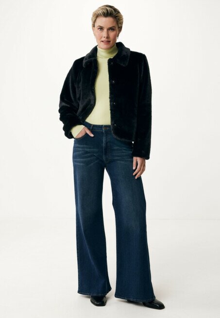 Mexx Boxy Fur Coat Black
