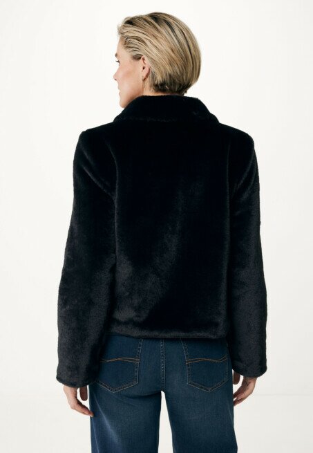 Mexx Boxy Fur Coat Black