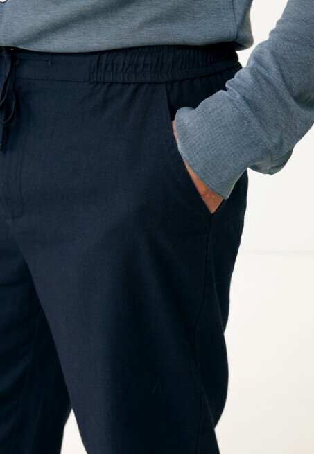 Mexx Broek Ethan Linnen Navy