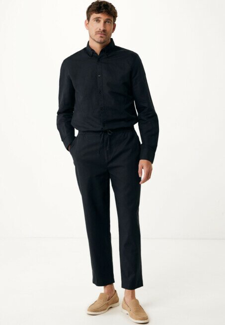 Mexx Broek Ethan Linnen Zwart