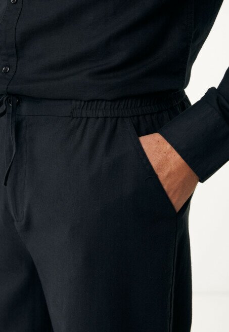 Mexx Broek Ethan Linnen Zwart