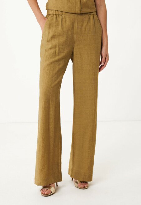 mexx Broek Linnen Camouflage Groen