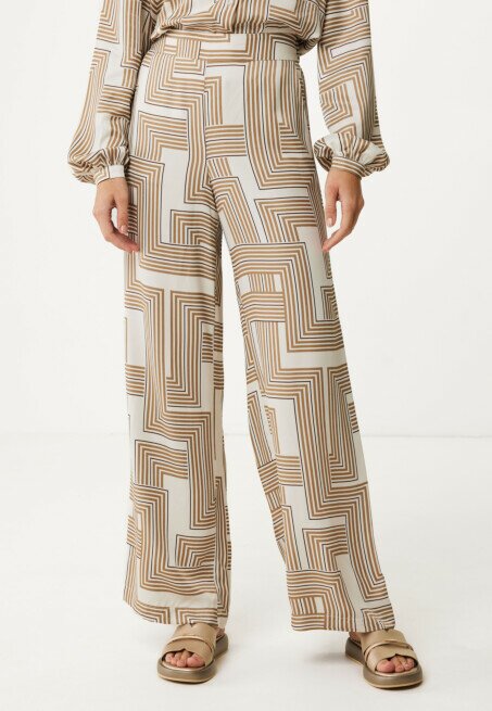mexx Broek met Grafische print Beige