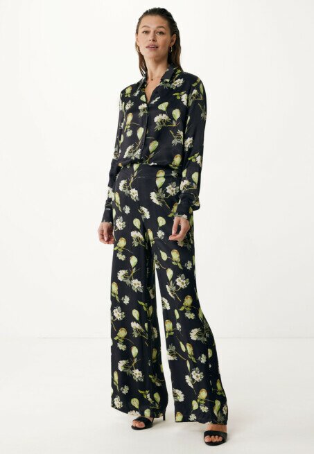 Mexx Broek Wide Leg Met Print Zwart