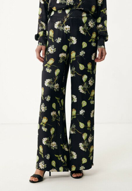 mexx Broek Wide Leg met Print Zwart