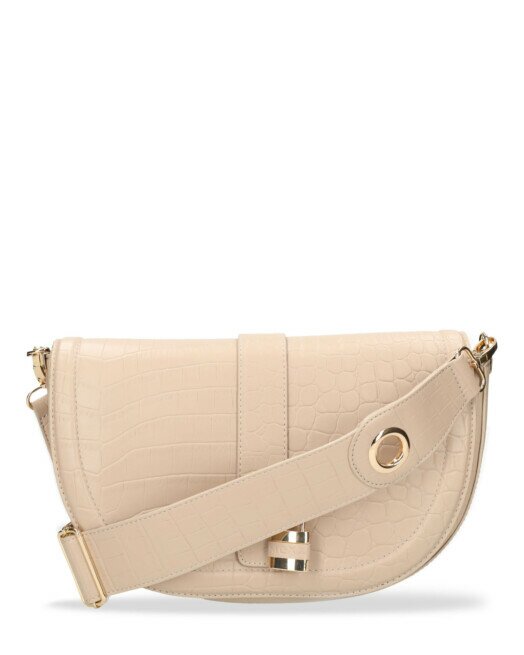 Mexx Croco Halfmoon Crossbody Bag Ecru