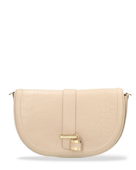 Mexx Croco Halfmoon Crossbody Bag Ecru