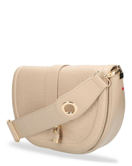 Mexx Croco Halfmoon Crossbody Bag Ecru