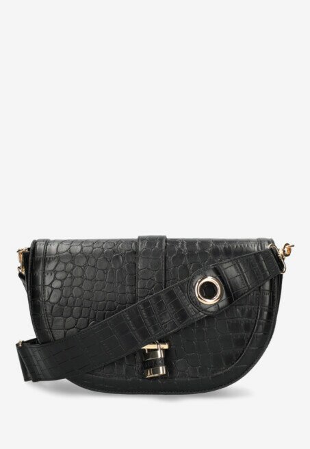 Mexx Croco Halfmoon Crossbody Bag Zwart