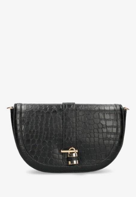 Mexx Croco Halfmoon Crossbody Bag Zwart