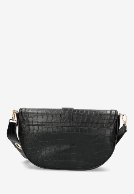 Mexx Croco Halfmoon Crossbody Bag Zwart