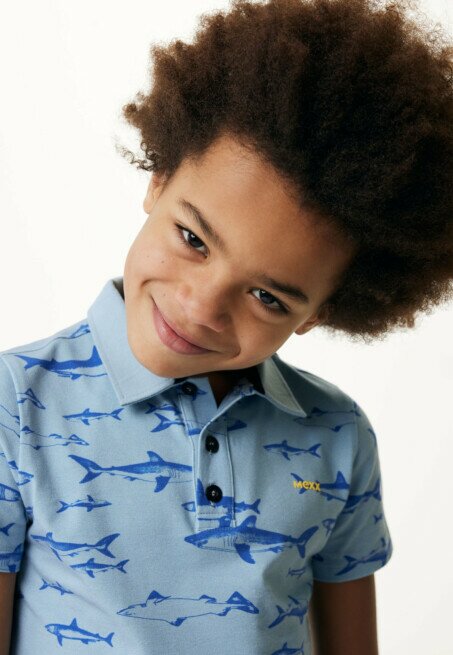 Mexx Geprinte Polo Lichtblauw