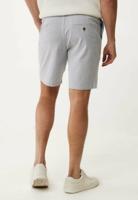 Mexx Gestreept Linnen Shorts Faded Blauw
