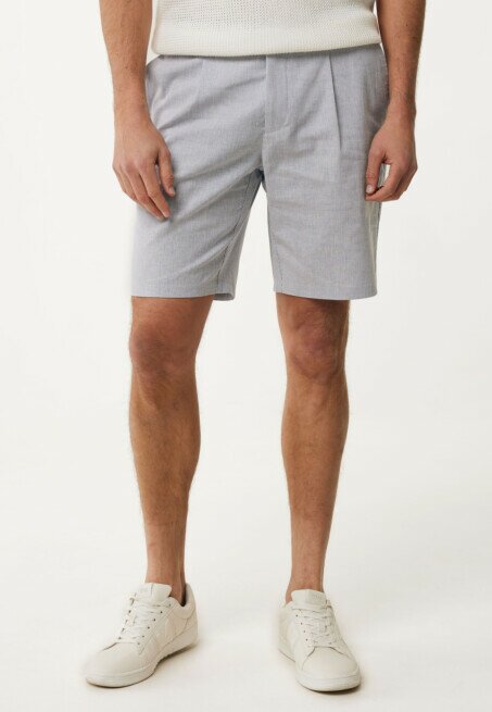 mexx Gestreept Linnen Shorts Faded Blauw