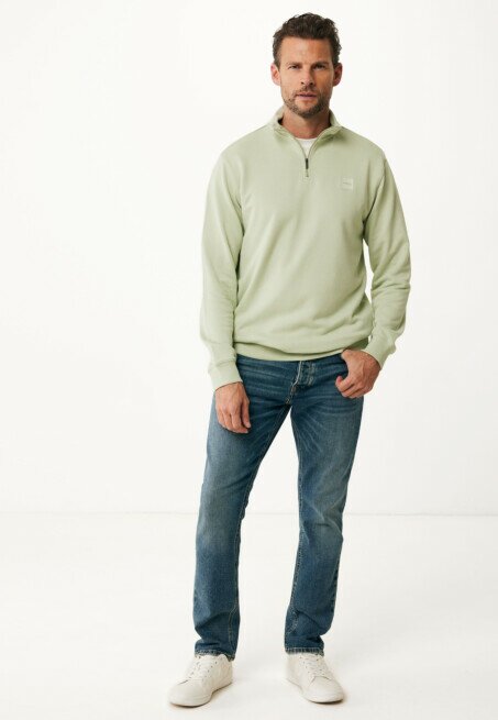 Mexx Half Zip Logo Sweater Light Green