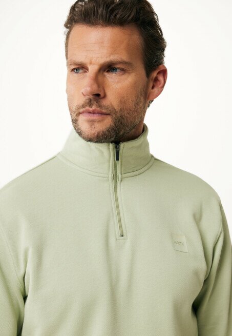 Mexx Half Zip Logo Sweater Light Green
