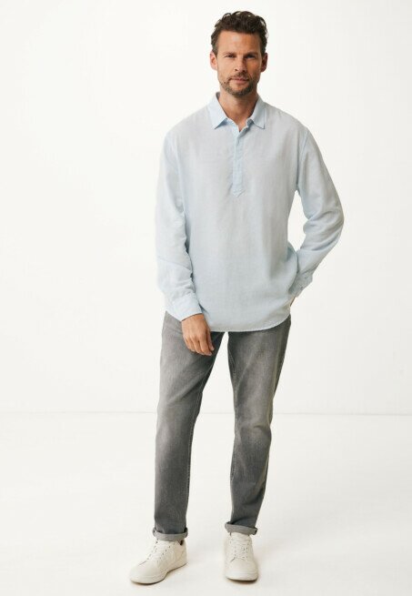 Mexx Henley Shirt Fresh Blauw