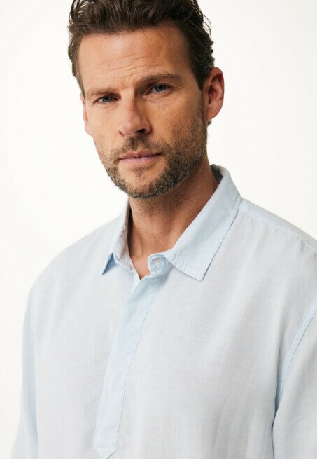 Mexx Henley Shirt Fresh Blauw