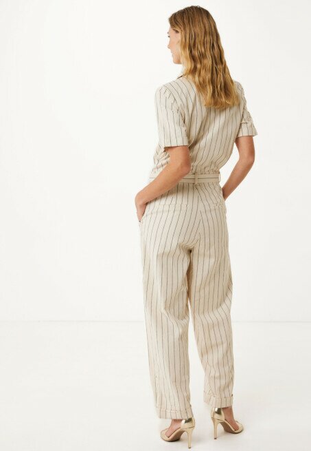 Mexx Jumpsuit Gestreept Creme Wit
