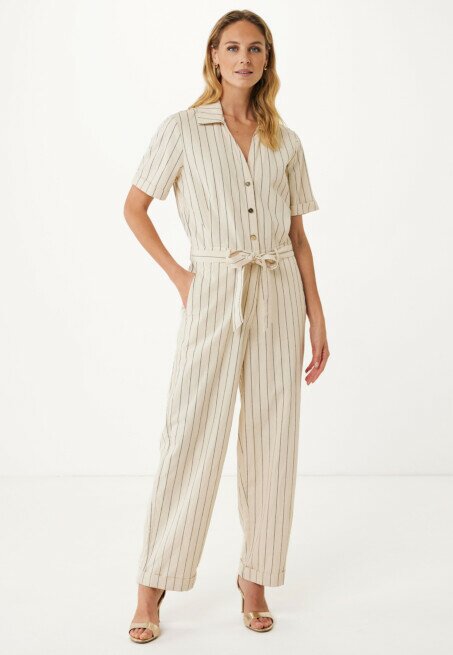 mexx Jumpsuit gestreept Creme Wit