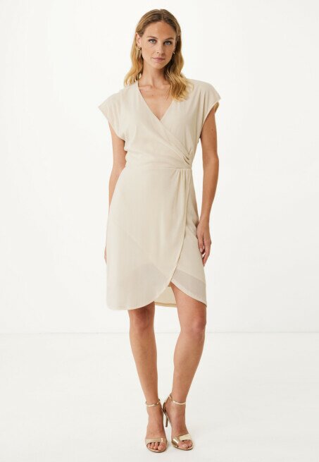 mexx Jurk Glitter Mesh Cremewit