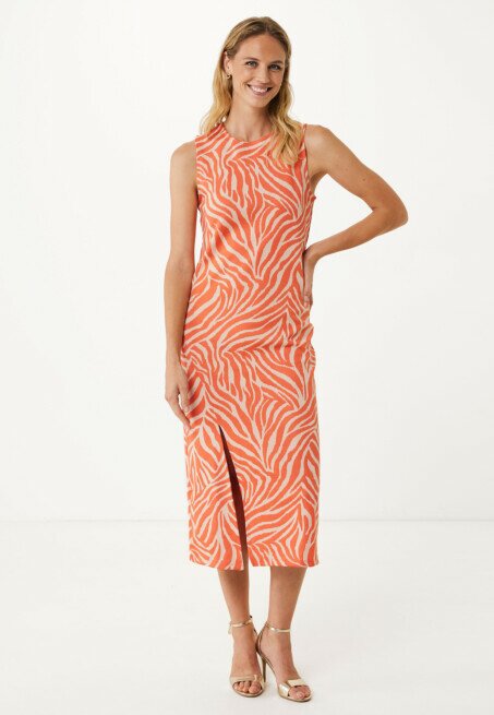 mexx Jurk Jaquard met Zebraprint Oranje