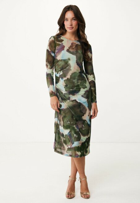 mexx Jurk Mesh Khaki Groen