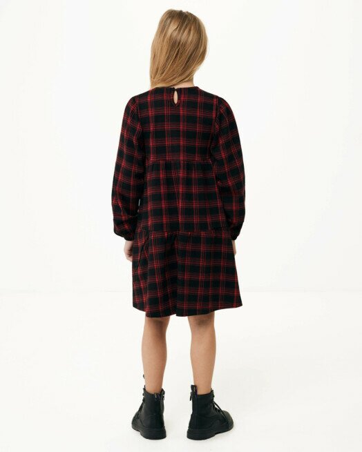 Mexx Knitted Check Dress Red
