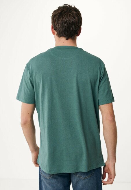 Mexx Linnen Blend T-Shirt Donker Groen