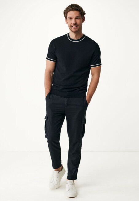 Mexx Linnen Cargo Broek Zwart