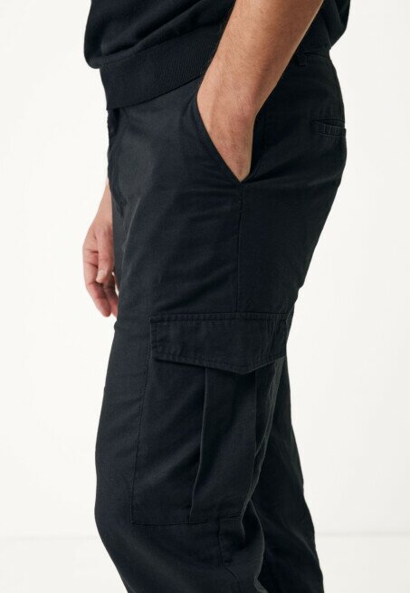 Mexx Linnen Cargo Broek Zwart
