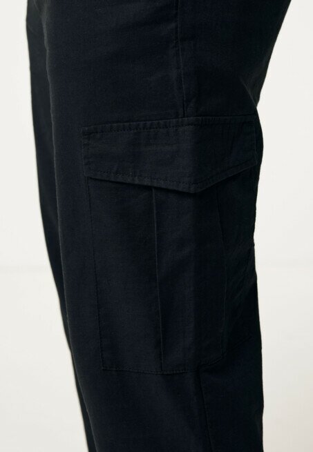 Mexx Linnen Cargo Broek Zwart