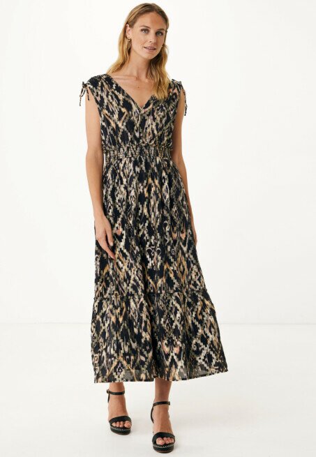 mexx Maxijurk Ikat Lurex Jaquard Zwart