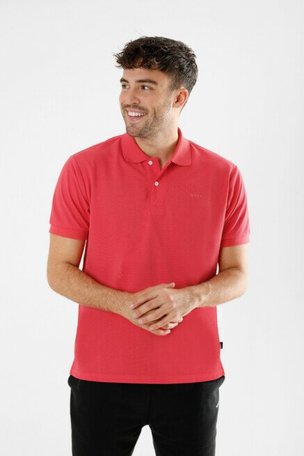 mexx Men Polo T-Shirt Dark Coral
