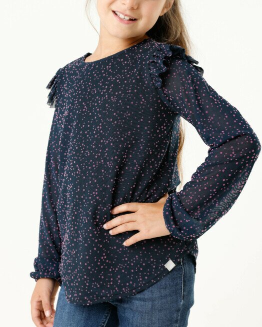 Mexx Mesh Blouse AOP Navy