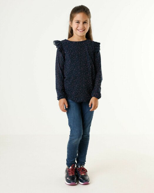 Mexx Mesh Blouse AOP Navy