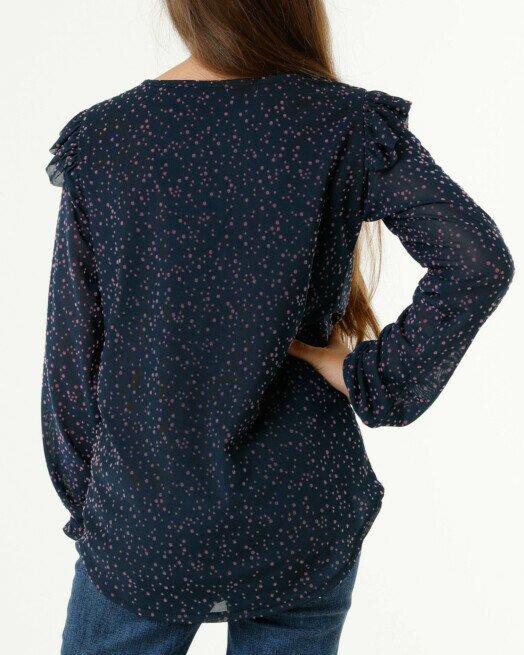 Mexx Mesh Blouse AOP Navy