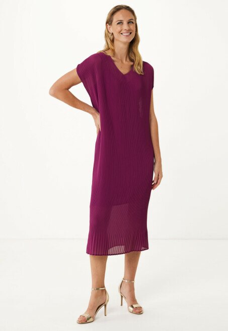 mexx Midi Jurk Plissé Mauve