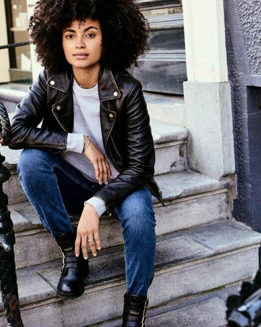 Mexx Milou Leren Jas Zwart