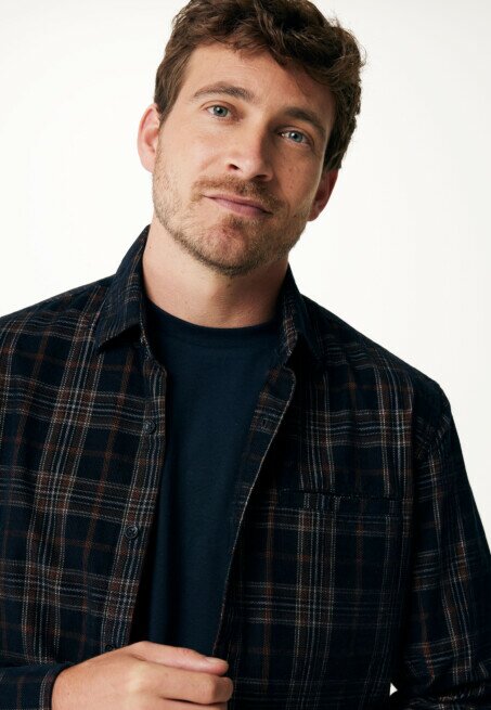 Mexx Overhemd Geruit Dobby Bruin