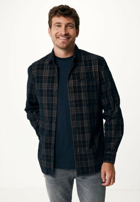 mexx Overhemd Geruit Dobby Bruin