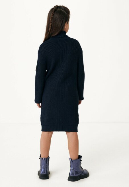 Mexx Oversized Rib Gebreide Koltrui Jurk Navy
