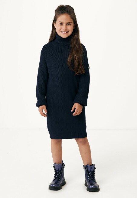 mexx Oversized Rib Gebreide Koltrui Jurk Navy